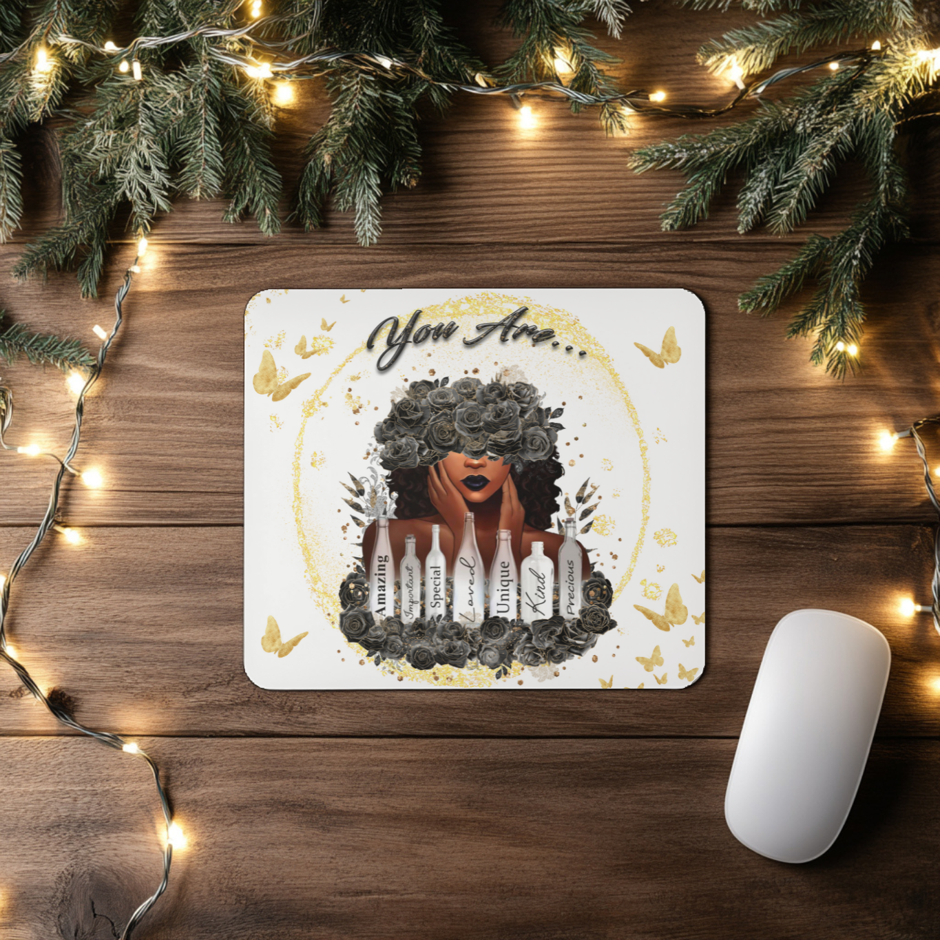 "You Are" Black & Gold Mousepad