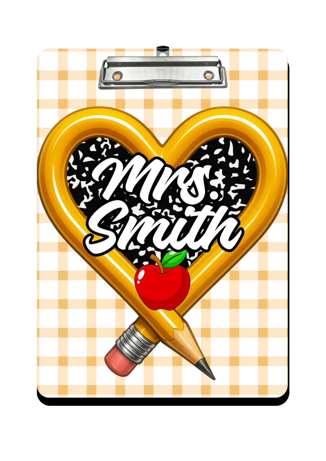 "Pencil ~n~ Apple" - Personalized Clipboard