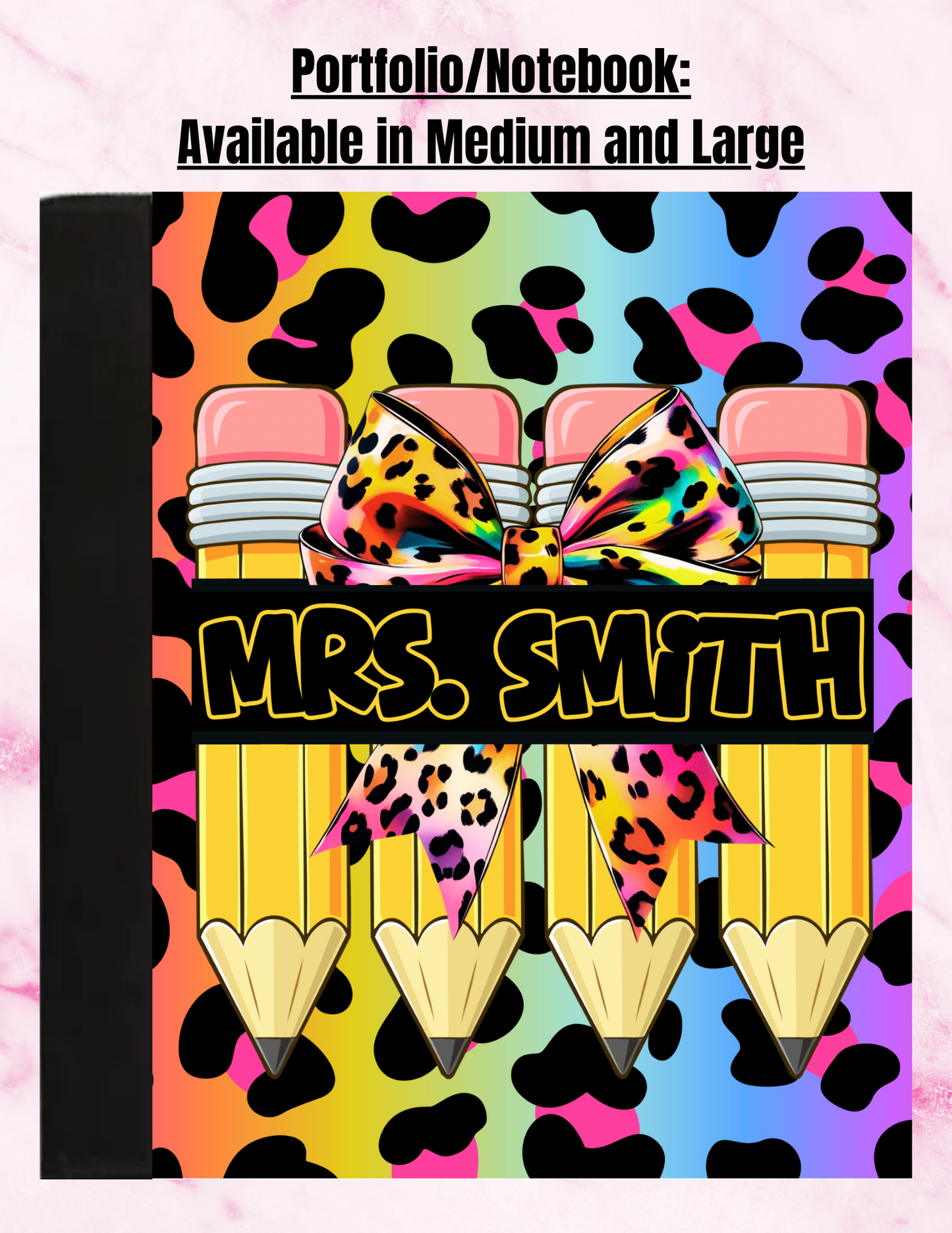 "Double Colorful Animal Print" - Personalized Large Sized Notepad Portfolio