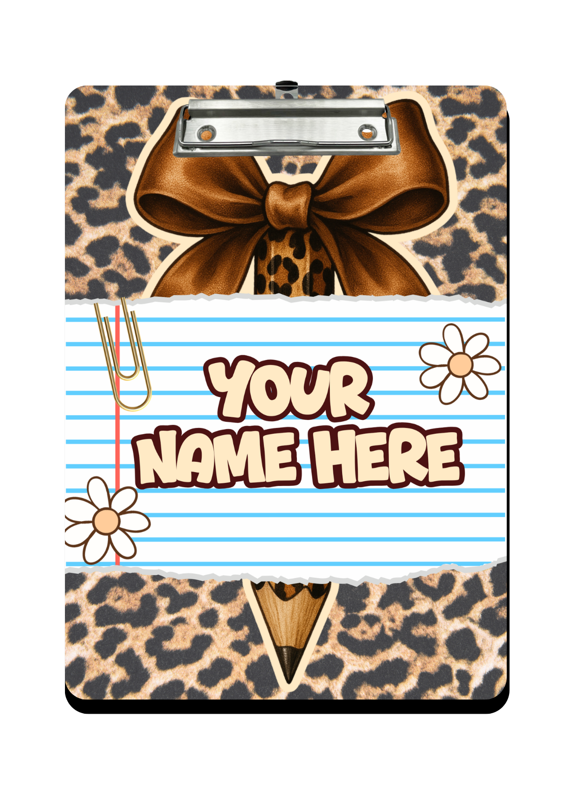 "Brown Animal Print" Personalized Clipboard