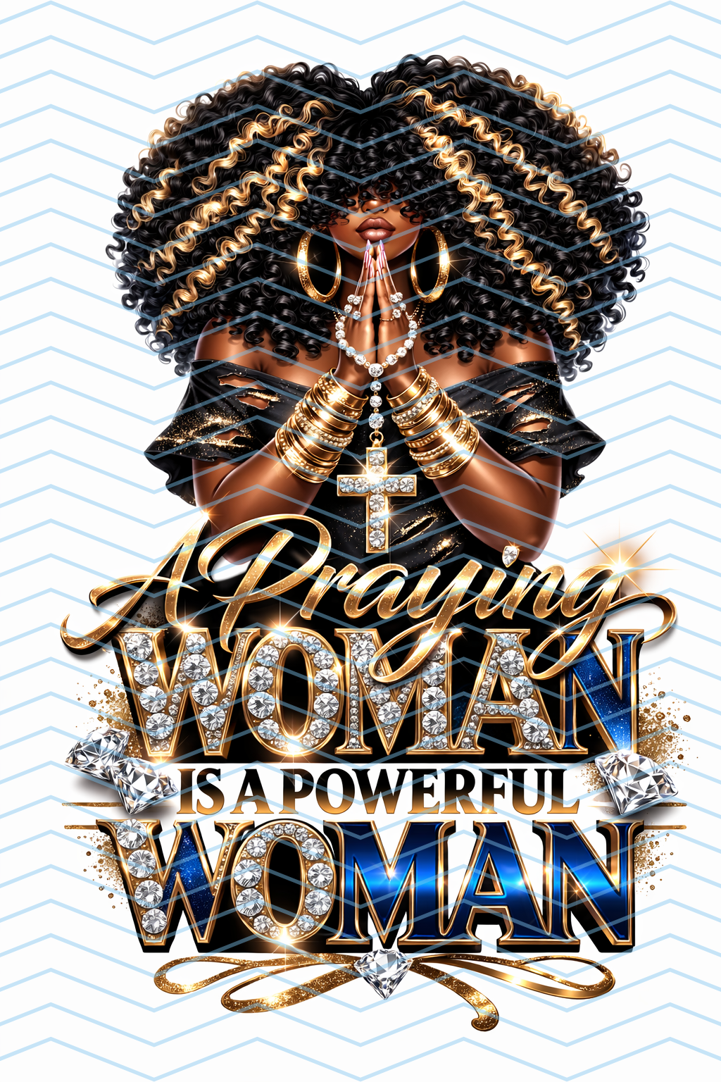 A PRAYING WOMAN - BLUE - STYLE OO2 (DIGITAL)
