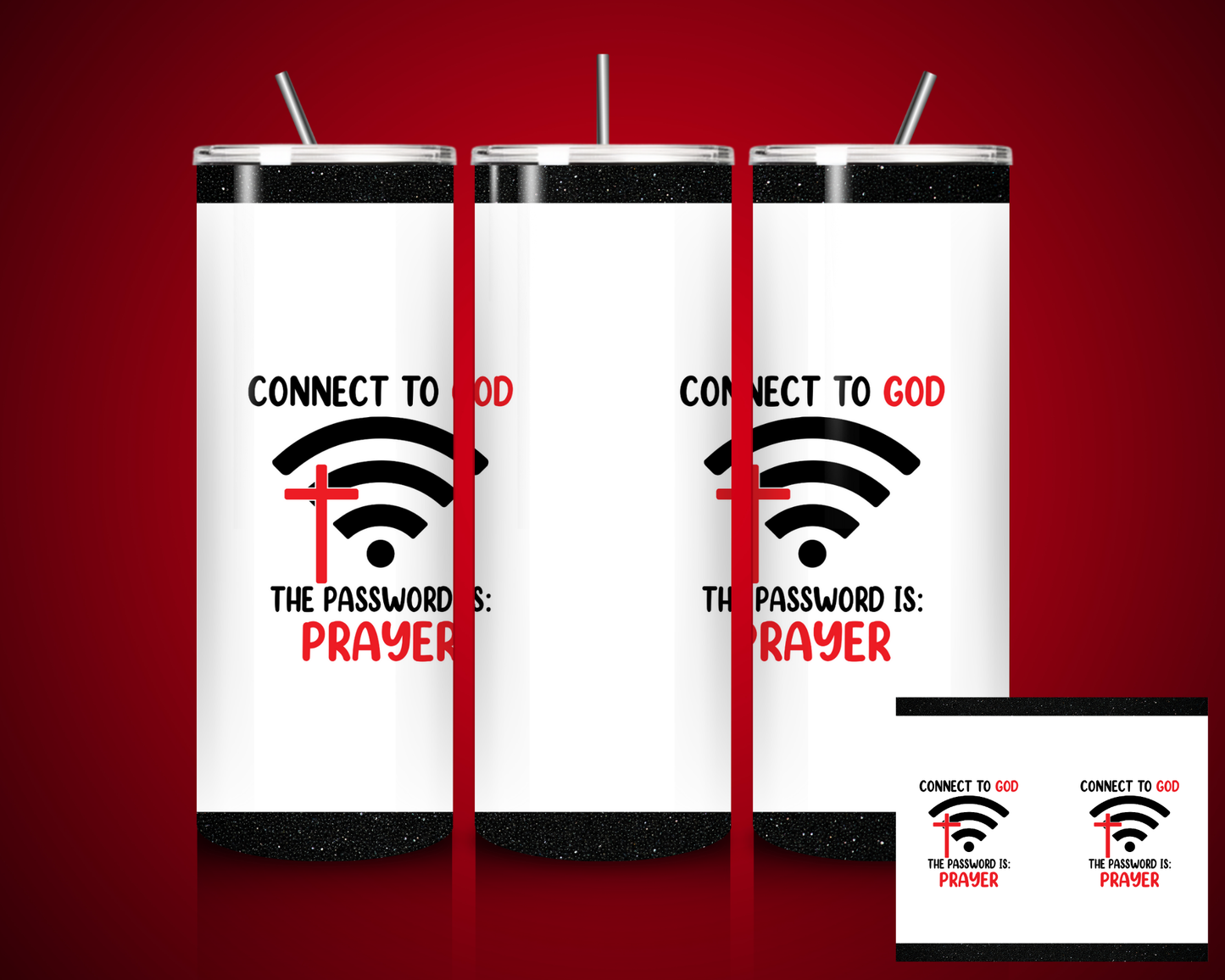 "Connect to God" Tumbler - Red & Black