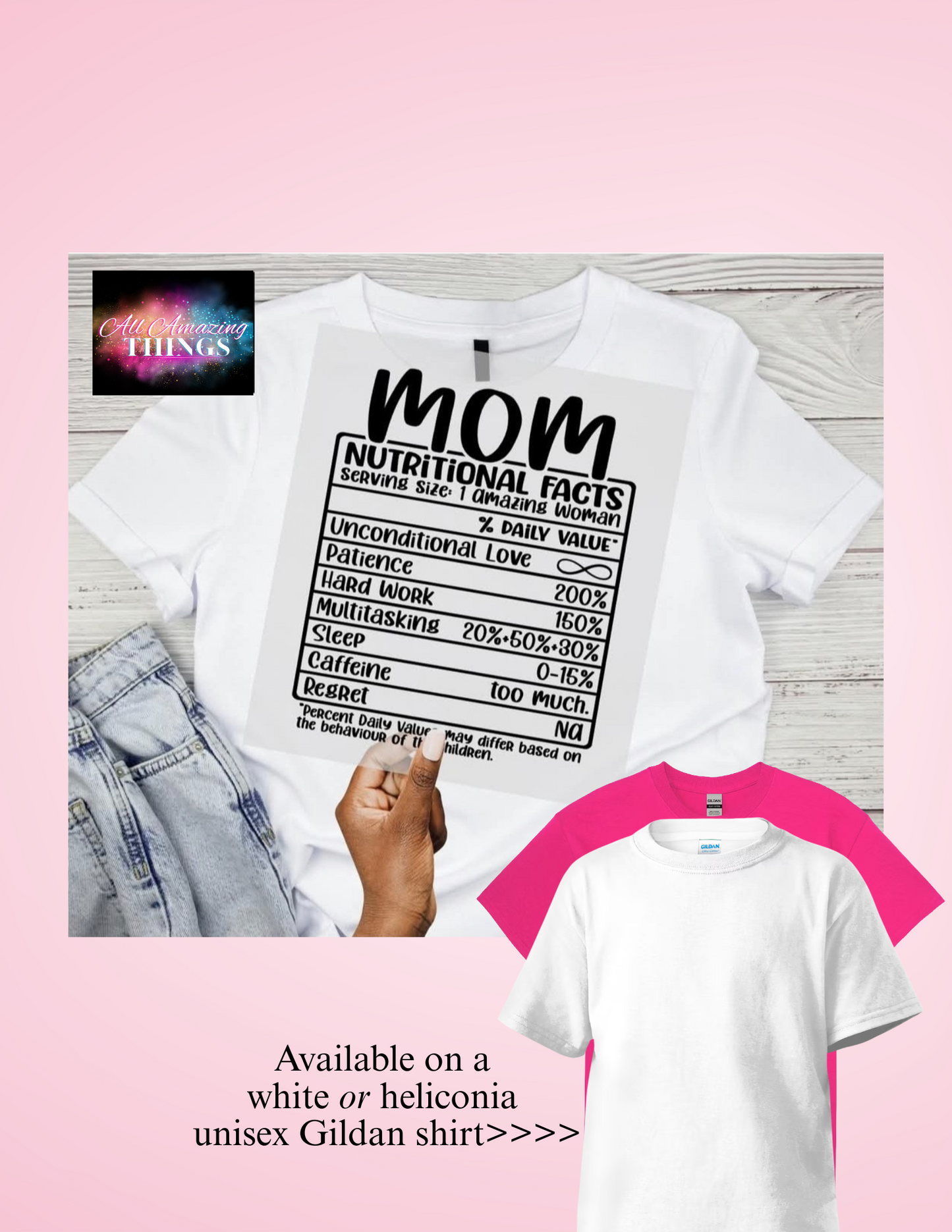 "MOM Nutritional Facts" t-shirt