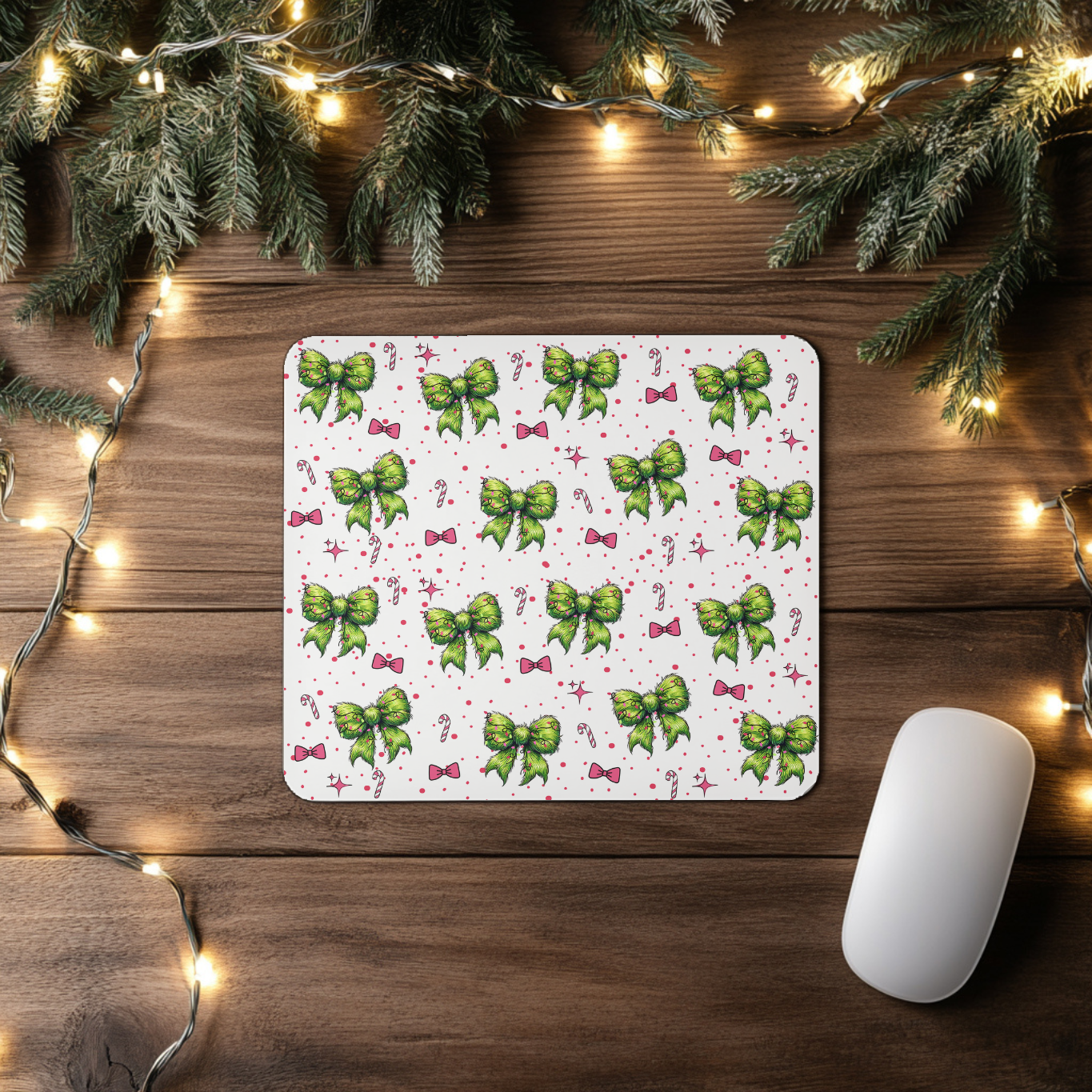 "Special Green Bows" Mousepad