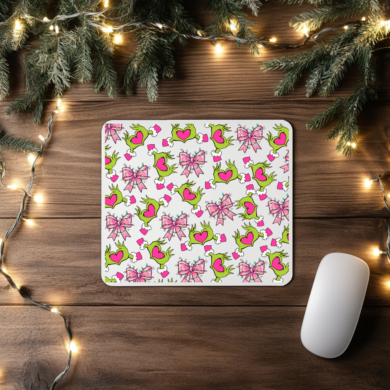 "Green hands with pink" Mousepad