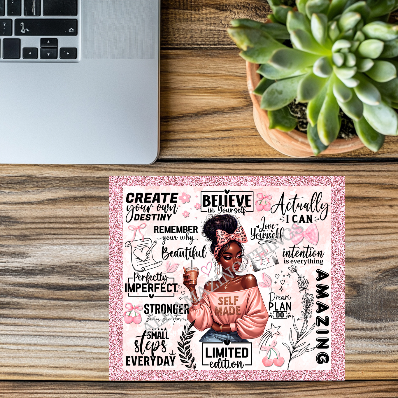 "Believe in Yourself" - Pink - Mousepad