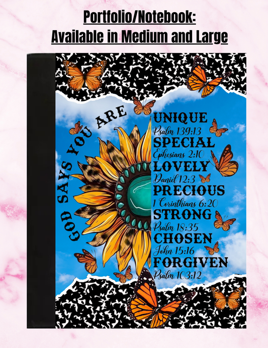 "God Says You Are" - Large Sized Notepad Portfolio