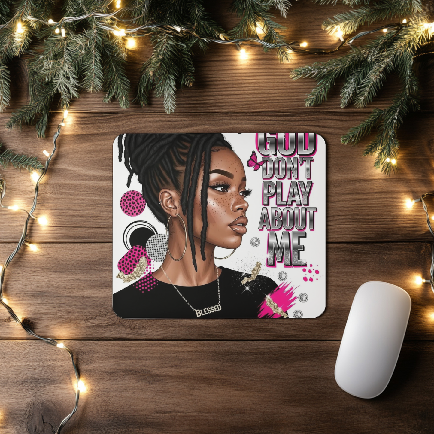 "God Don't Play About Me" (Locs) - Mousepad