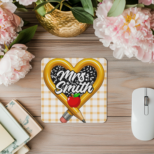 "B & W Checkered Ribbon" - Personalized Mouse Pad