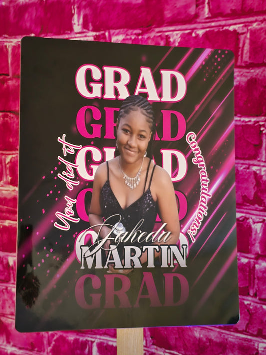 GRAD 2026 FAN - PINK N BLACK