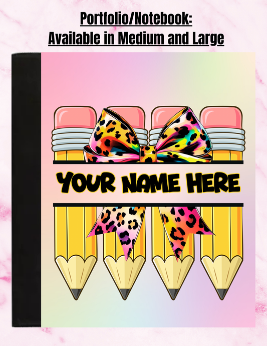 "Colorful Animal Print" - Personalized Large Sized Notepad Portfolios
