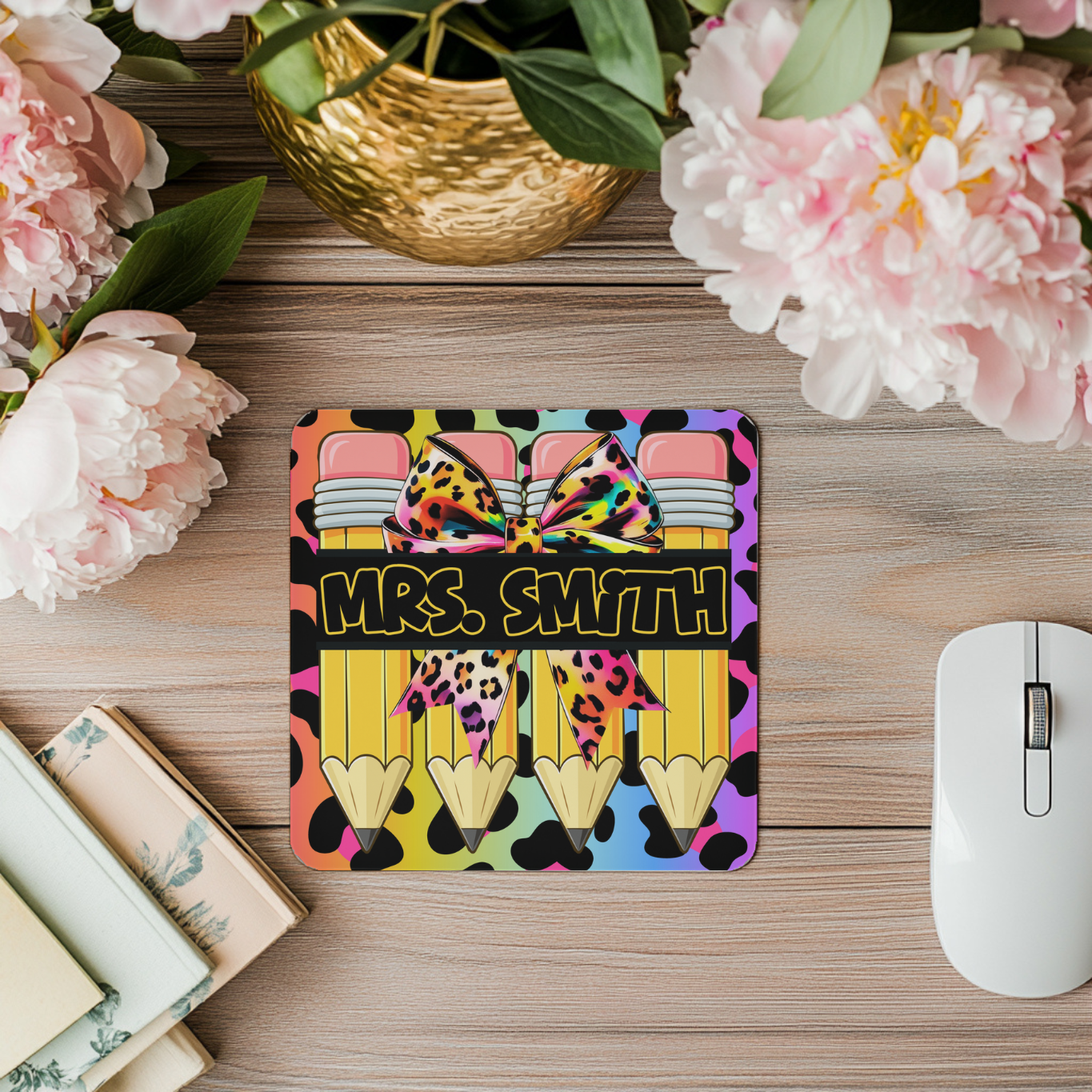 "Double Colorful Animal Print" - Personalized Mouse Pad