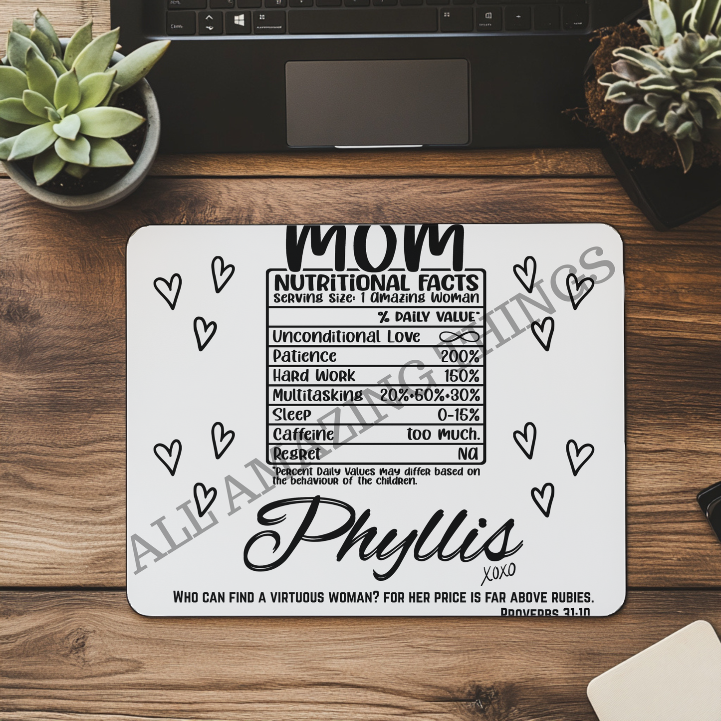 Mom "Nutritional Facts" - Mousepad