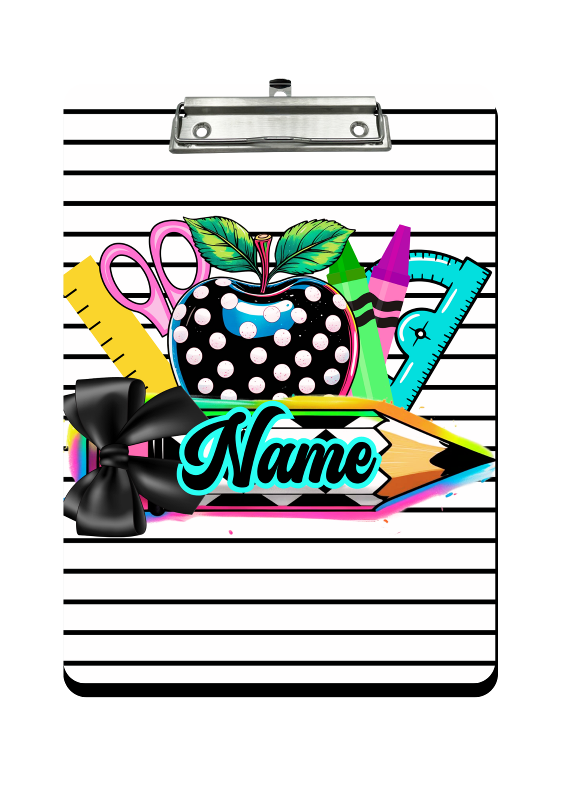 "B&W Polka Dot Apple" - Clipboard