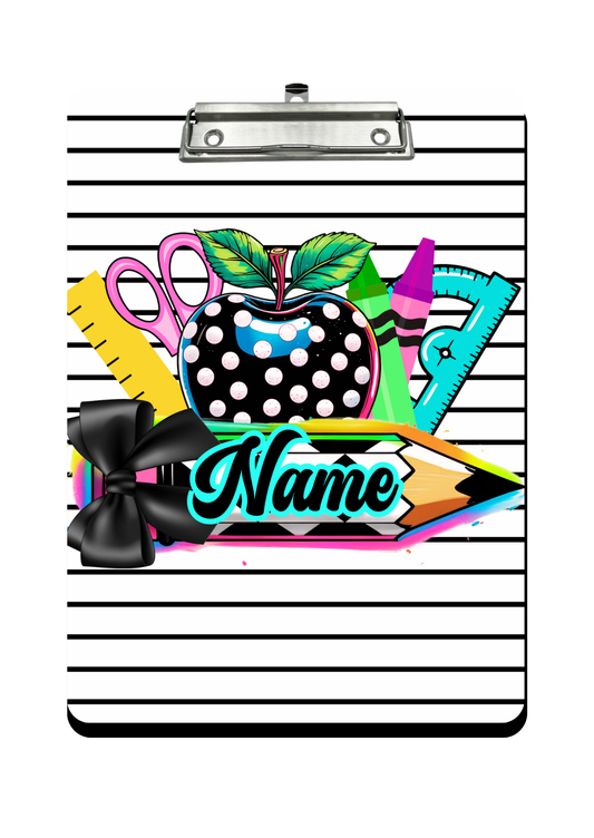 "B&W Polka Dot Apple" - Clipboard