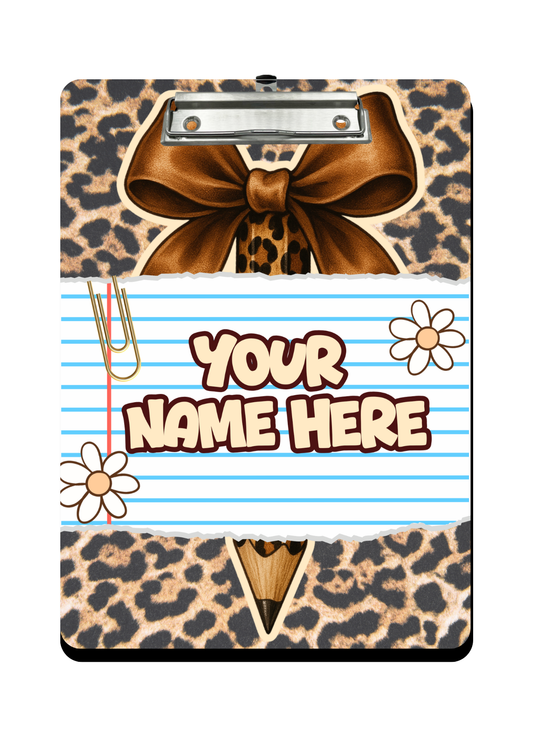 "Brown Animal Print" Personalized Clipboard