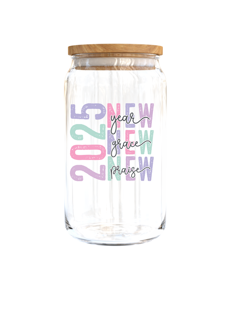 "2025" Inspirational Glass Cup