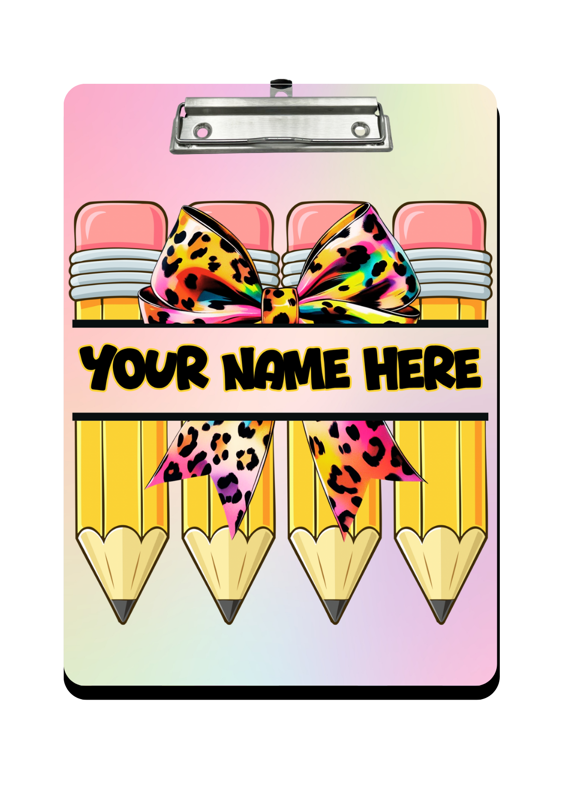 "Colorful Animal Print" - Personalized Clipboard