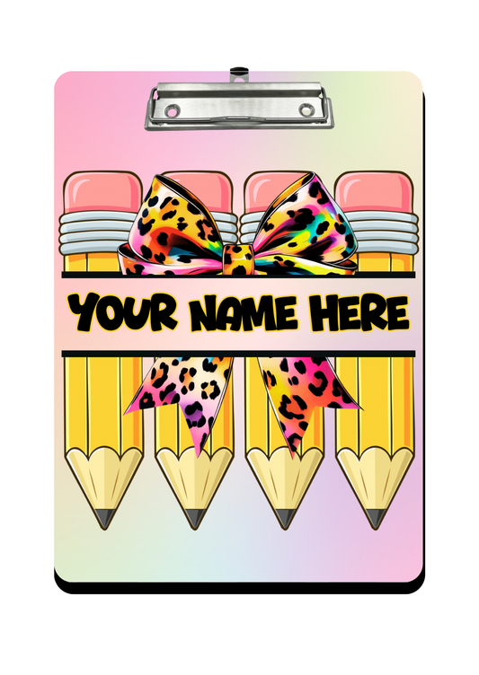 "Colorful Animal Print" - Personalized Clipboard