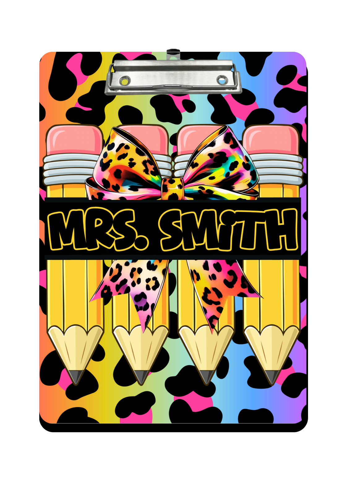 "Double Colorful Animal Print" - Personalized Clipboard
