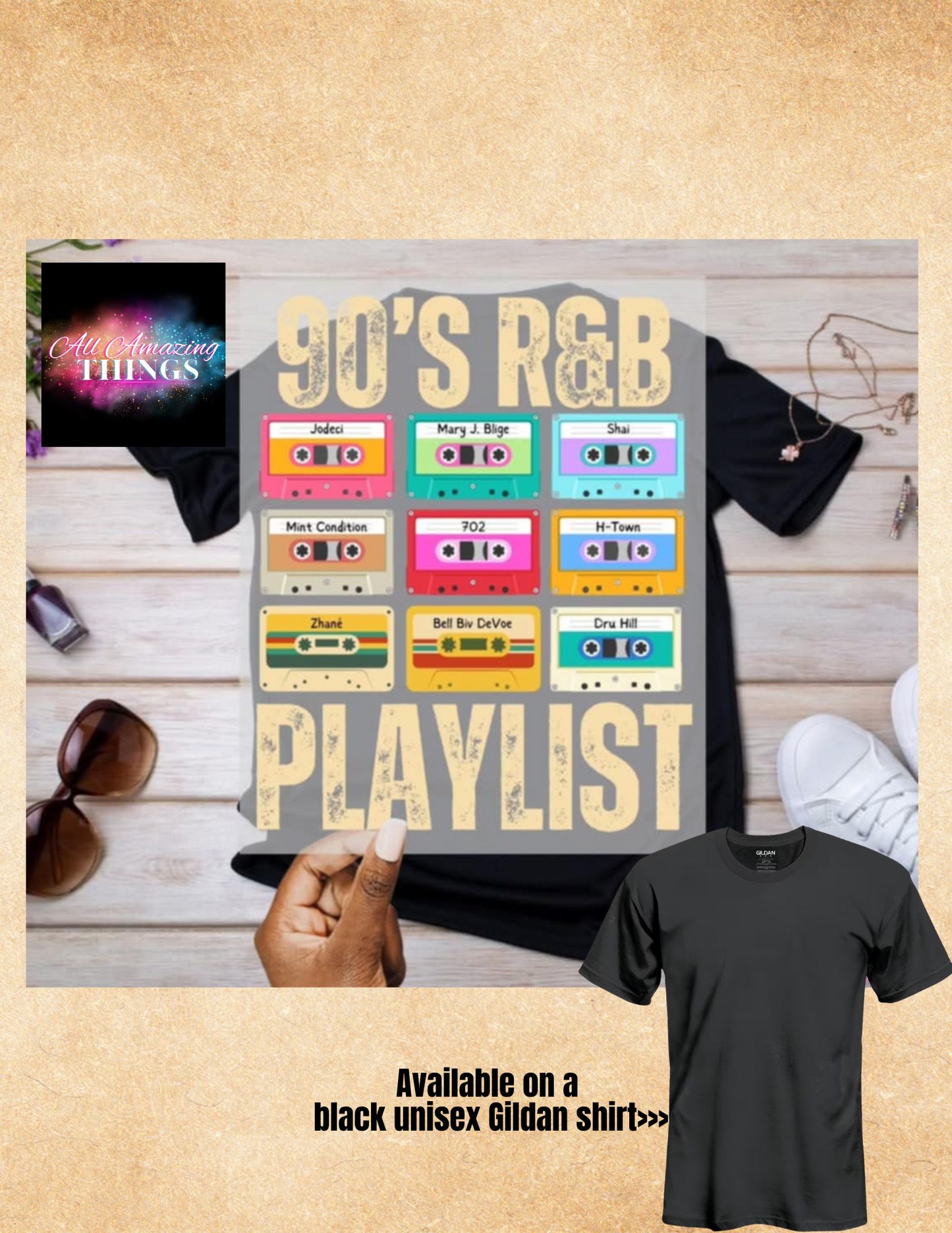 "90's R&B Playlist" t-shirt