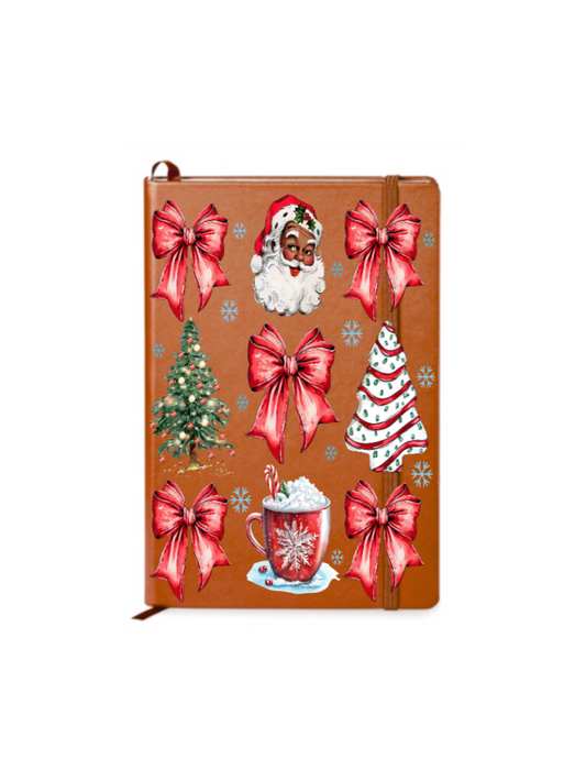 "Christmas Black Santa" - Blank Notebook