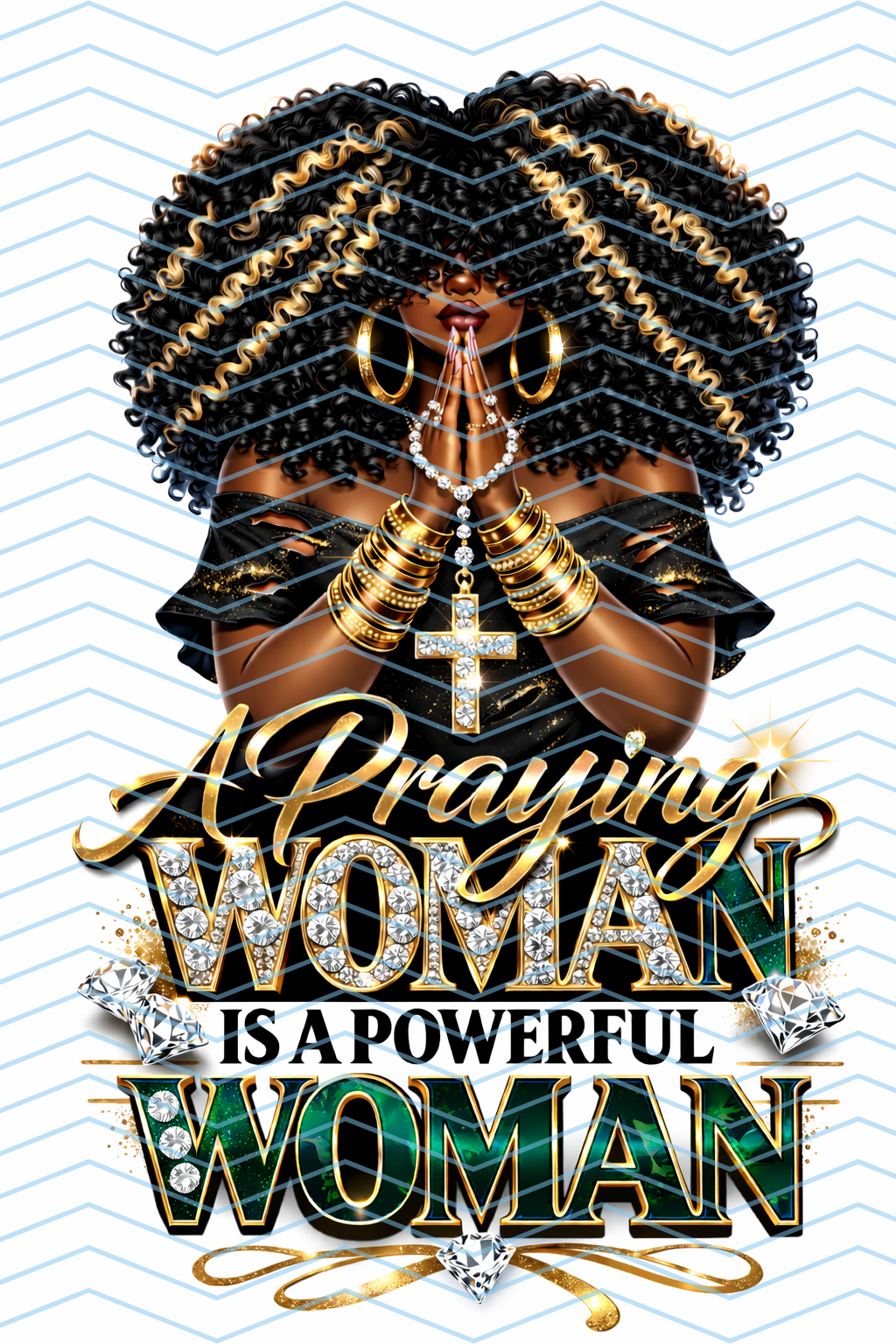 A PRAYING WOMAN - GREEN - STYLE OO2 (DIGITAL)