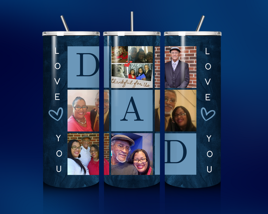 Personalized "DAD" Tumbler - Blue