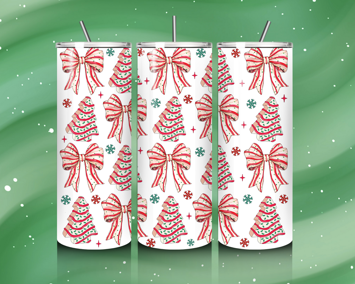 "Christmas Trees & Bows" Tumbler