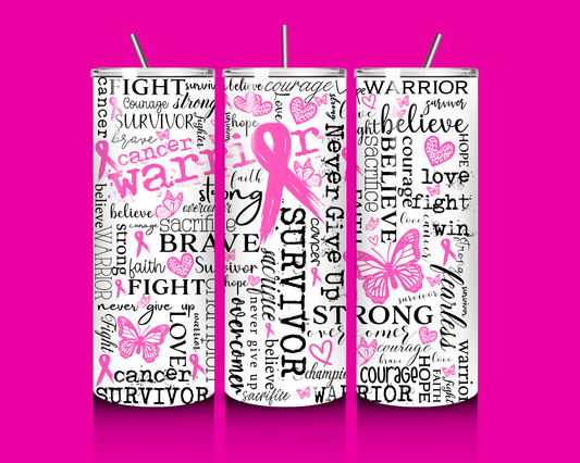 "Cancer Awareness Affirmations" - Tumbler