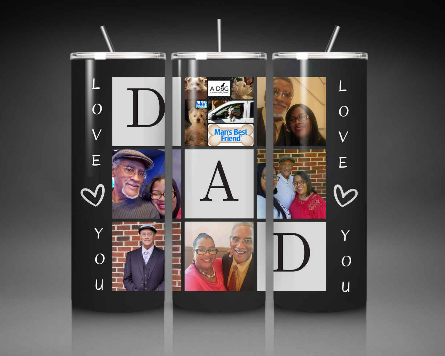 Personalized "DAD" Tumbler - Black
