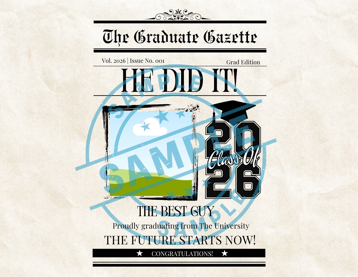 GRAD 2026 MOUSEPAD - NEWSPAPER STYLE