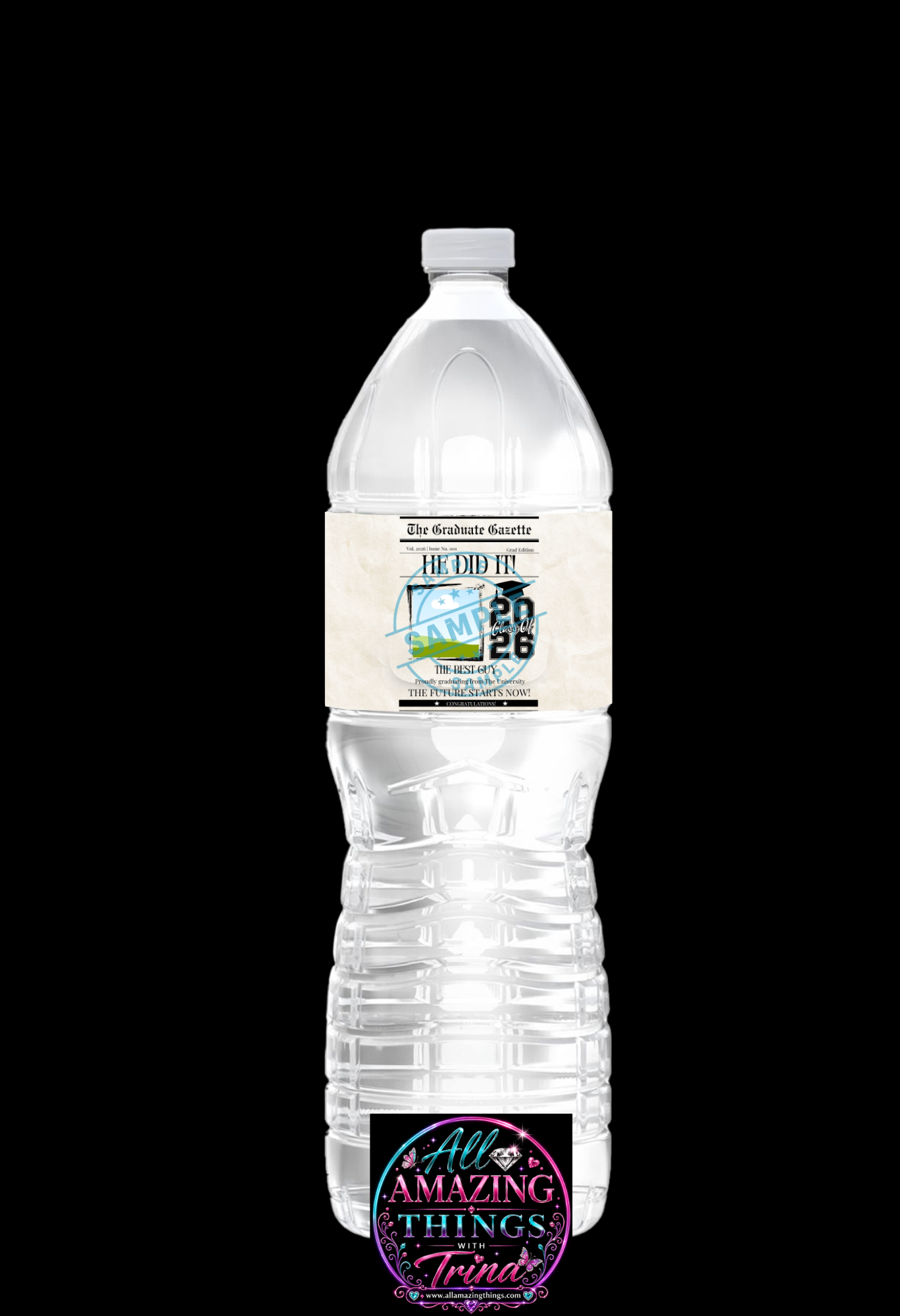 GRAD 2026 NEWSPAPER STYLE WATER BOTTLES