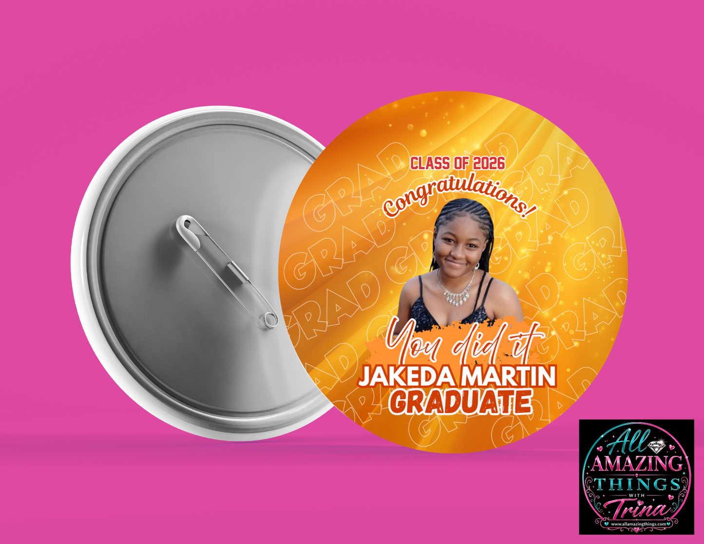 Grad 2026 Colorful 3" Buttons