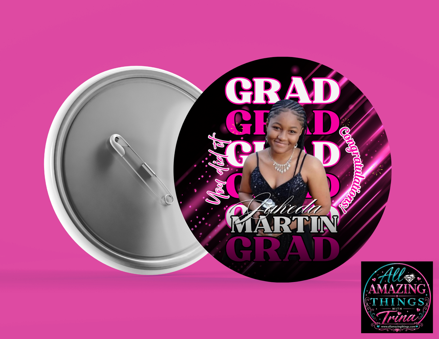 Grad 2026 Colorful 3" Buttons