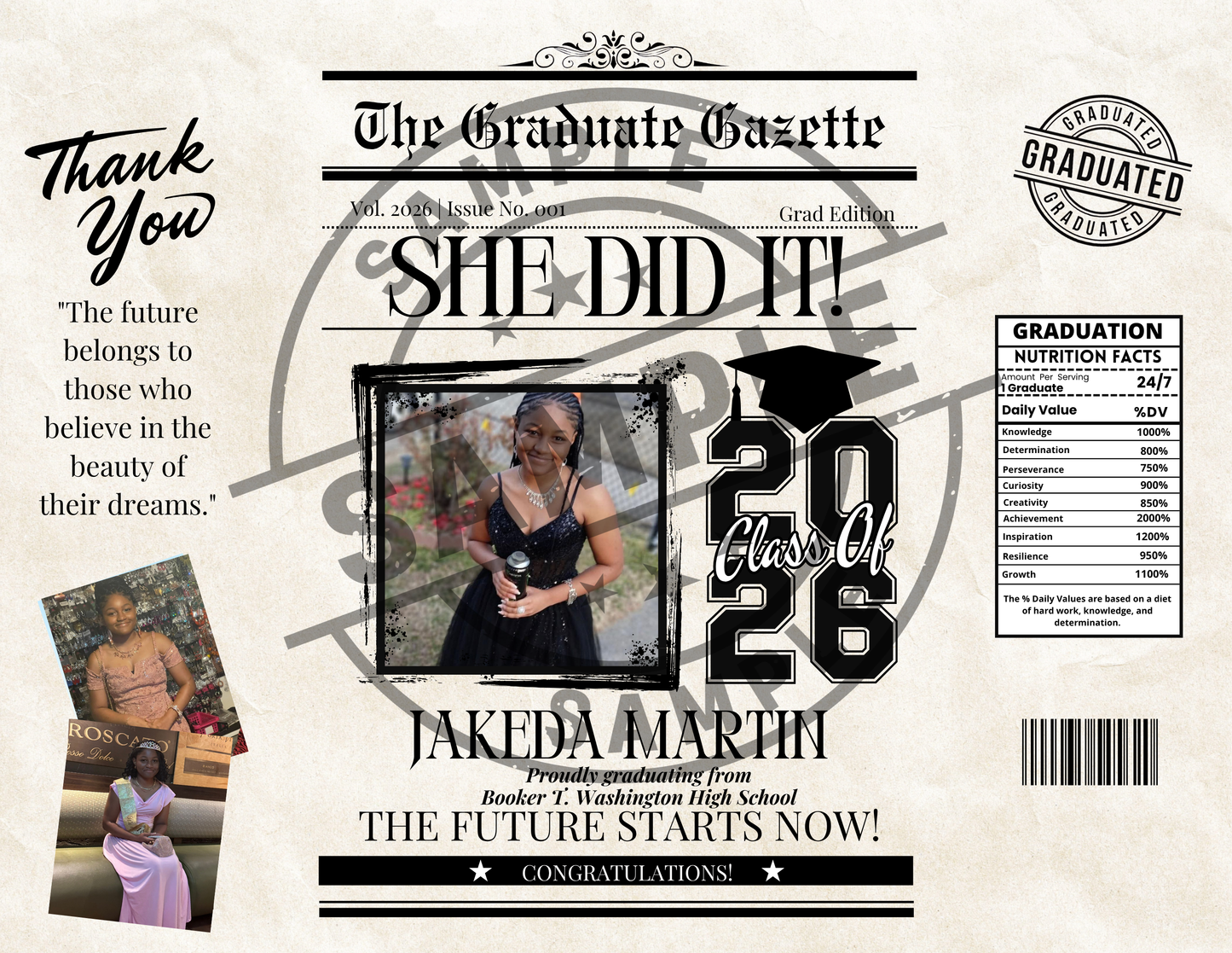 GRAD 2026 CHIP BAGS NEWSPAPER STYLE
