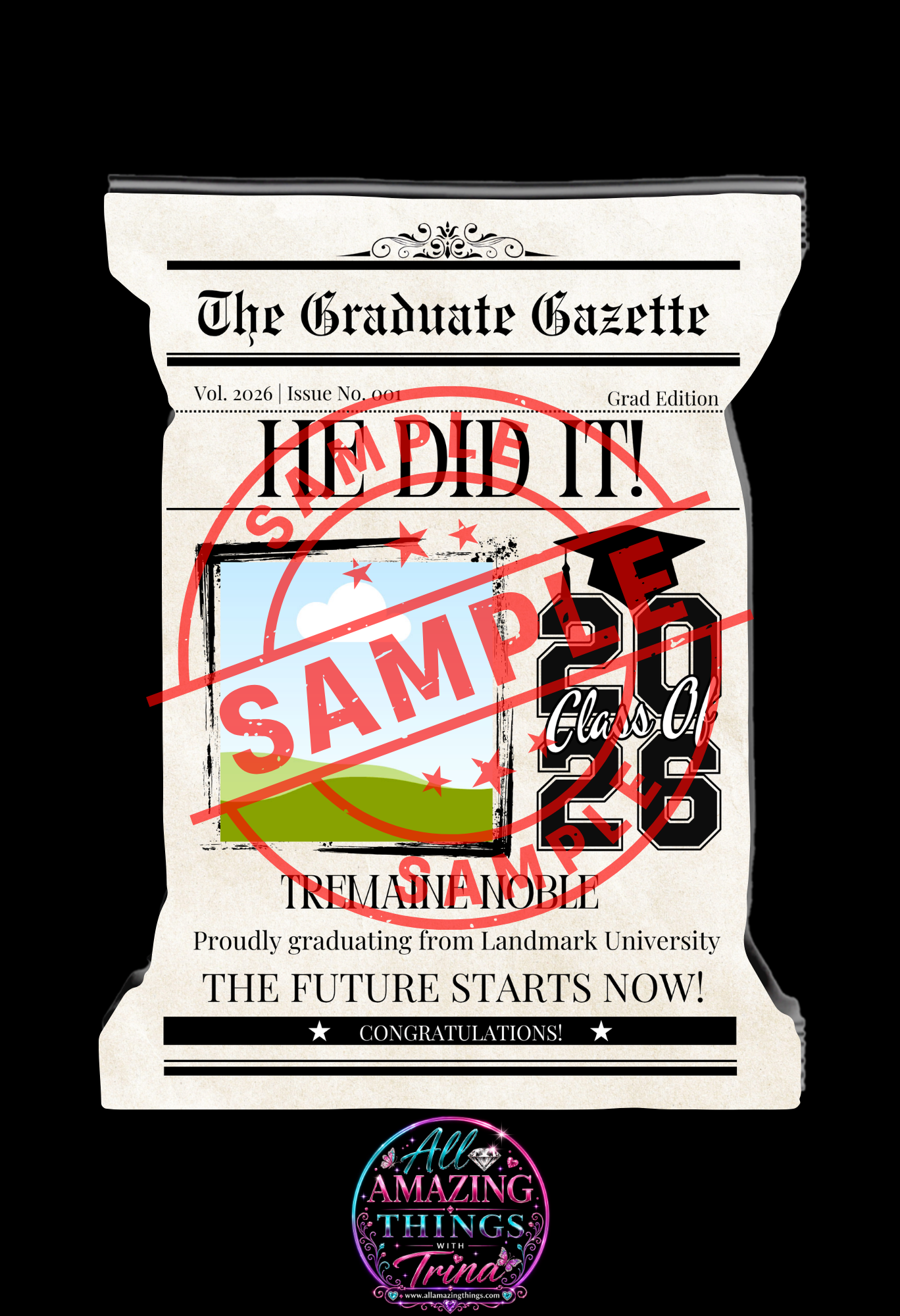 GRAD 2026 CHIP BAGS NEWSPAPER STYLE