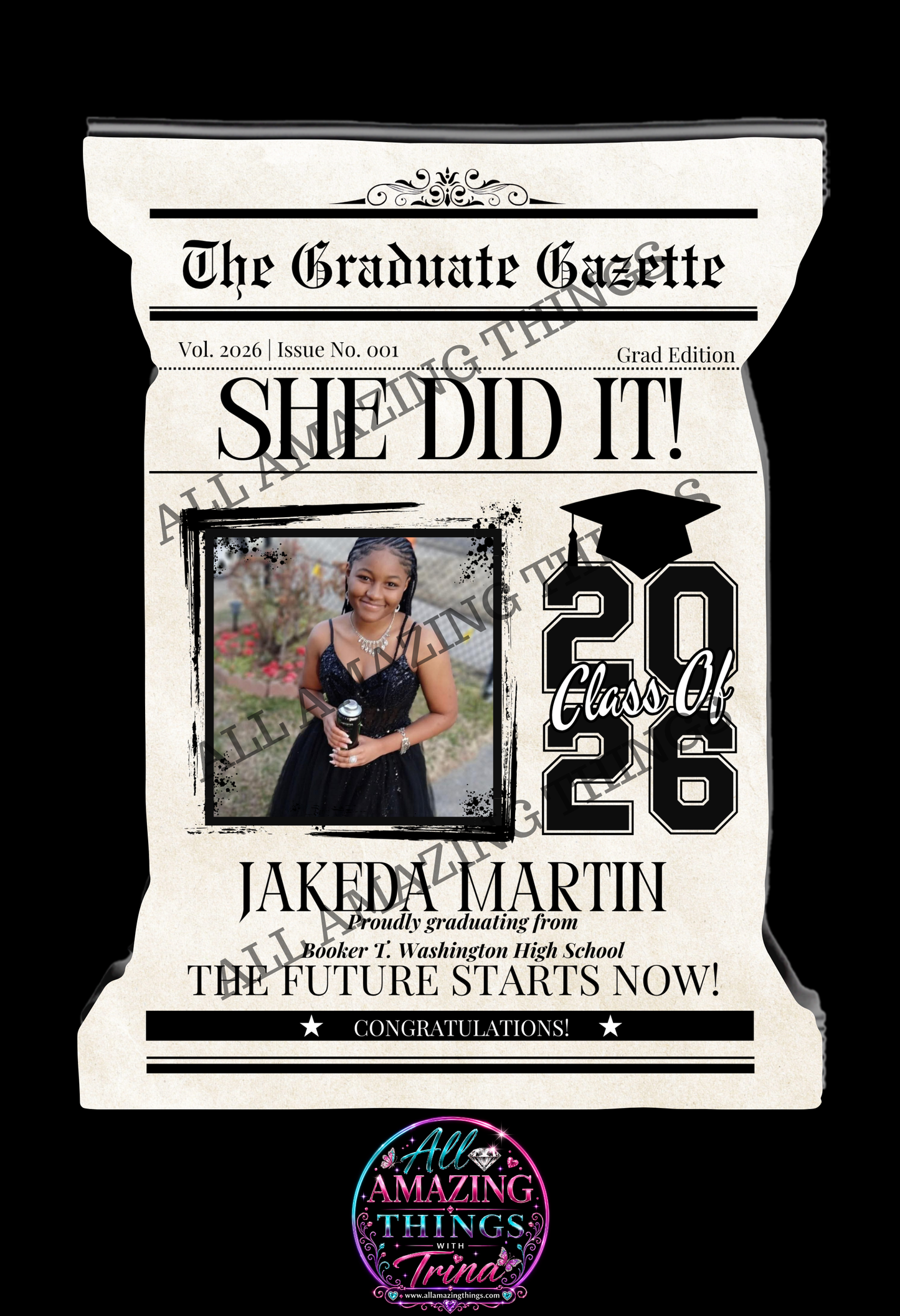 GRAD 2026 CHIP BAGS NEWSPAPER STYLE
