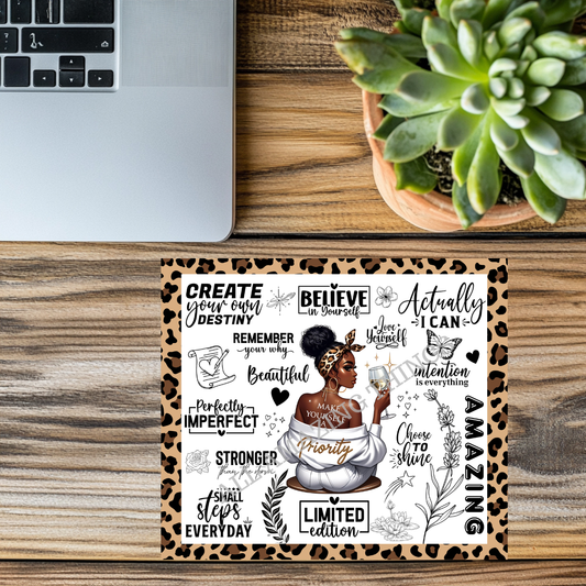 "Believe in Yourself" - Animal Print - Mousepad