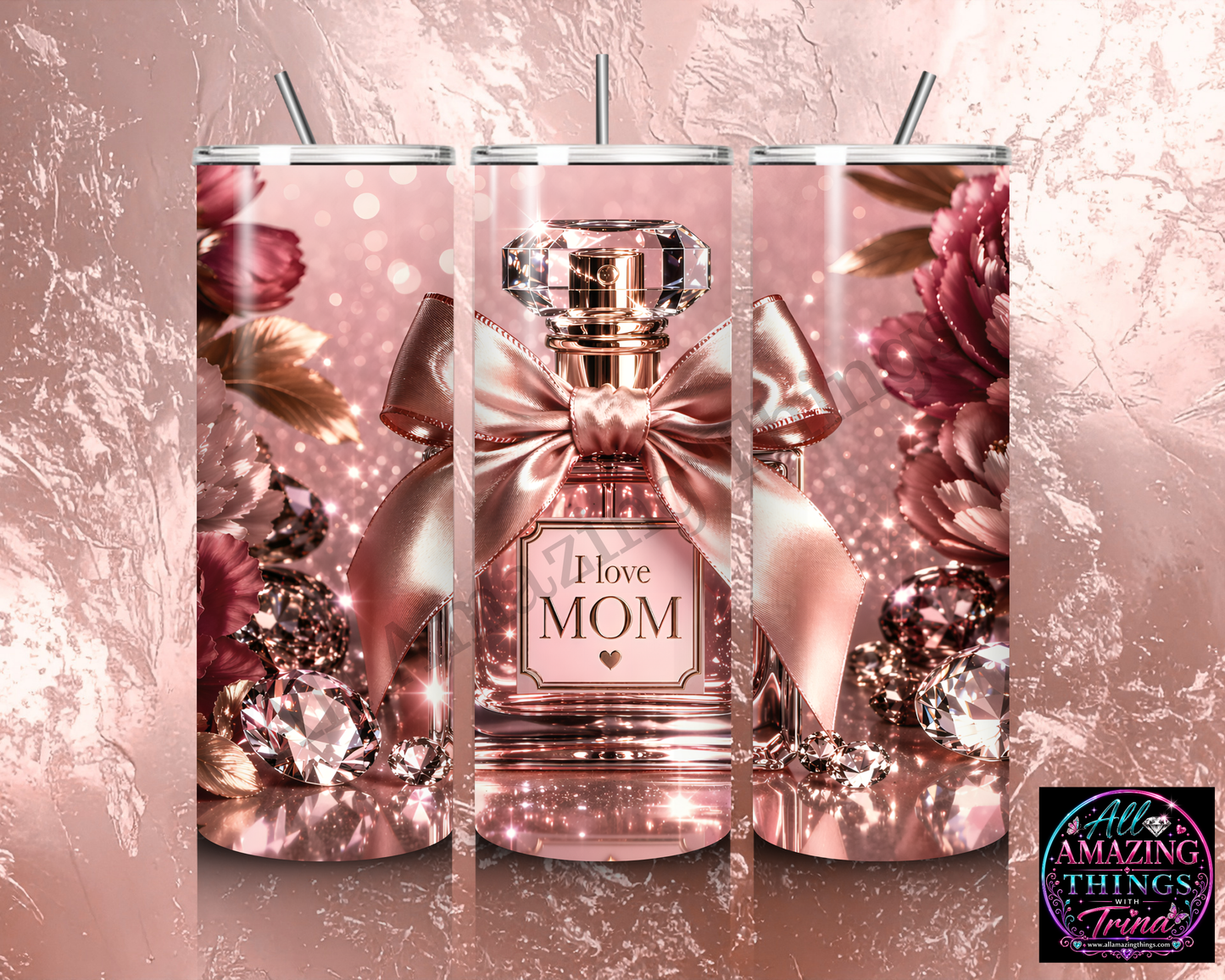 "I LOVE MOM" - Tumbler