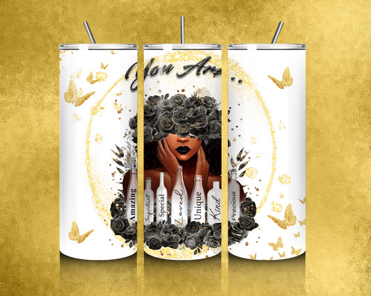 "You Are" Black & Gold Tumbler